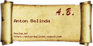 Anton Belinda névjegykártya